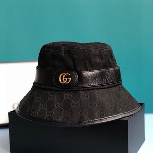 Gucci Elegant Black GG Bucket Hat